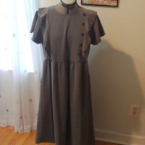 Pre owned ces femme grey pinstripe dress sz large